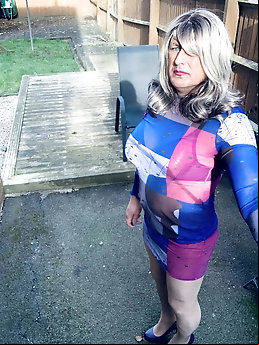 Amateur crossdresser Kelly cd in see thru dress